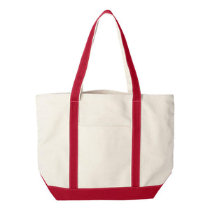 8872 Liberty Bags X-Large Boater Tote Natural/ Red