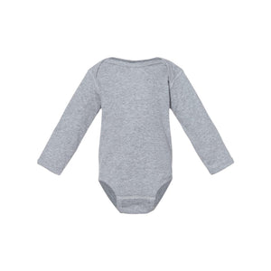 4411 Rabbit Skins Infant Long Sleeve Baby Rib Bodysuit Heather