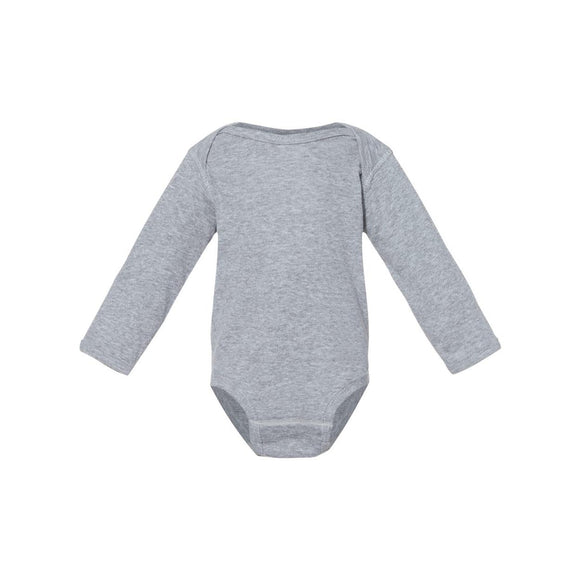 4411 Rabbit Skins Infant Long Sleeve Baby Rib Bodysuit Heather