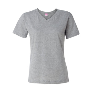 3587 LAT Women's Premium Jersey V-Neck Tee Heather