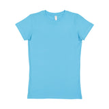 3616 LAT Women's Fitted Fine Jersey Tee Aqua