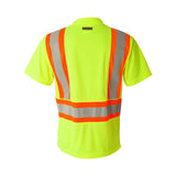 9120-9121 Kishigo Class 2 Flat Stitch Self-Fabric Panels T-Shirt Lime