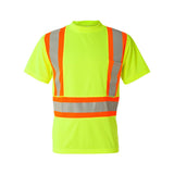 9120-9121 Kishigo Class 2 Flat Stitch Self-Fabric Panels T-Shirt Lime