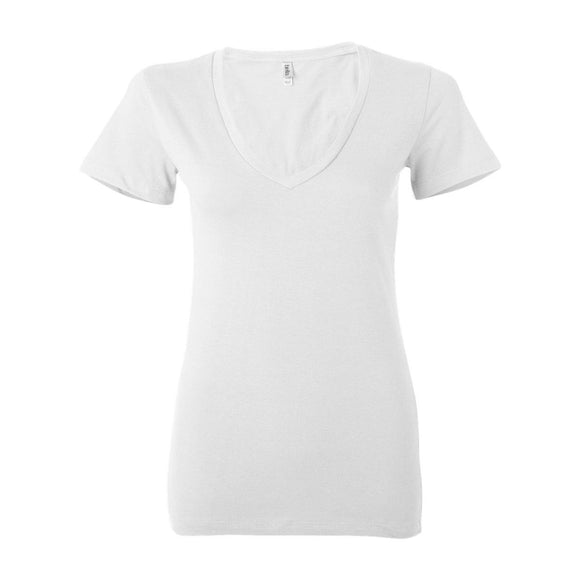 6035 BELLA + CANVAS Women’s Jersey Deep V-Neck Tee White