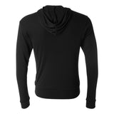 3939 BELLA + CANVAS Triblend Lightweight Full-Zip Hooded Long Sleeve Tee Solid Black Triblend