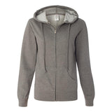 SS650Z Independent Trading Co. Juniors’ Heavenly Fleece Full-Zip Hooded Sweatshirt Gunmetal Heather