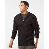 SS150JZ Independent Trading Co. Lightweight Jersey Full-Zip Hooded T-Shirt Black