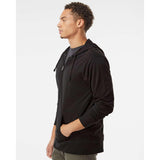 SS150JZ Independent Trading Co. Lightweight Jersey Full-Zip Hooded T-Shirt Black