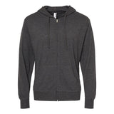 SS150JZ Independent Trading Co. Lightweight Jersey Full-Zip Hooded T-Shirt Charcoal Heather