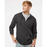 SS150JZ Independent Trading Co. Lightweight Jersey Full-Zip Hooded T-Shirt Charcoal Heather