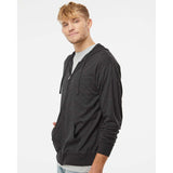 SS150JZ Independent Trading Co. Lightweight Jersey Full-Zip Hooded T-Shirt Charcoal Heather