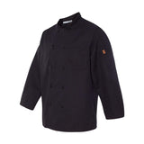 0425 Chef Designs Ten Pearl Button Black Chef Coat Black