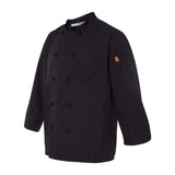 0427 Chef Designs Black Knot Button Chef Coat Black