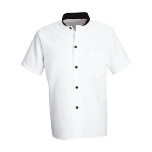 SP04 Chef Designs Black Trim Cook Shirt White