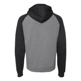 IND40RP Independent Trading Co. Raglan Hooded Sweatshirt Gunmetal Heather/ Charcoal Heather