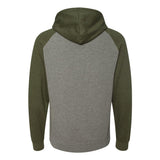 IND40RP Independent Trading Co. Raglan Hooded Sweatshirt Gunmetal Heather/ Army Heather