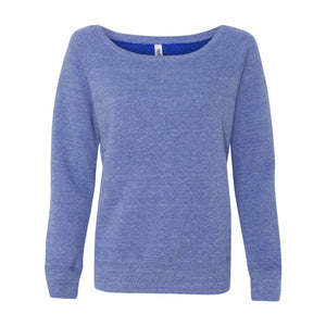 7501 BELLA + CANVAS Women’s Sponge Fleece Wide Neck Sweatshirt Blue Triblend