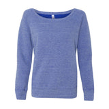 7501 BELLA + CANVAS Women’s Sponge Fleece Wide Neck Sweatshirt Blue Triblend