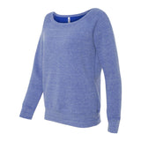 7501 BELLA + CANVAS Women’s Sponge Fleece Wide Neck Sweatshirt Blue Triblend