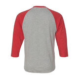 6930 LAT Baseball Fine Jersey Three-Quarter Sleeve Tee Vintage Heather/ Vintage Red