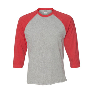 6930 LAT Baseball Fine Jersey Three-Quarter Sleeve Tee Vintage Heather/ Vintage Red