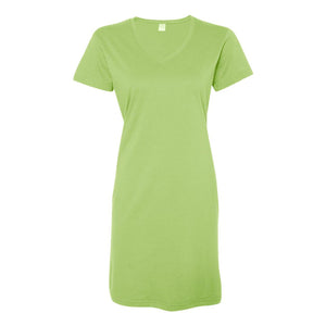 3522 LAT Women's Fine Jersey V-Neck Coverup Key Lime