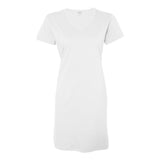 3522 LAT Women's Fine Jersey V-Neck Coverup White