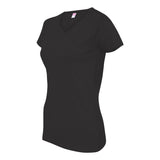 3507 LAT Women's Fine Jersey V-Neck Tee Black