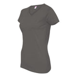 3507 LAT Women's Fine Jersey V-Neck Tee Charcoal