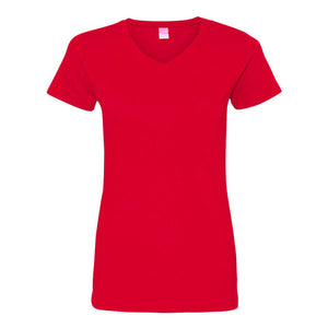 3507 LAT Women's Fine Jersey V-Neck Tee Red