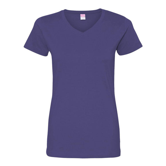 3507 LAT Women's Fine Jersey V-Neck Tee Purple