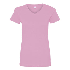 3507 LAT Women's Fine Jersey V-Neck Tee Pink