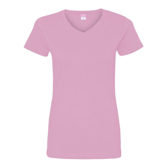 3507 LAT Women's Fine Jersey V-Neck Tee Pink