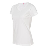 3507 LAT Women's Fine Jersey V-Neck Tee White