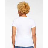 3507 LAT Women's Fine Jersey V-Neck Tee White