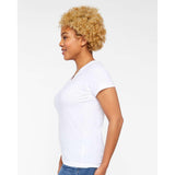 3507 LAT Women's Fine Jersey V-Neck Tee White