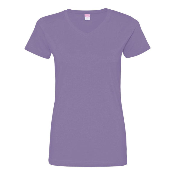 3507 LAT Women's Fine Jersey V-Neck Tee Lavender