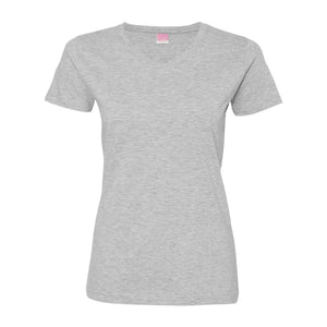 3507 LAT Women's Fine Jersey V-Neck Tee Heather