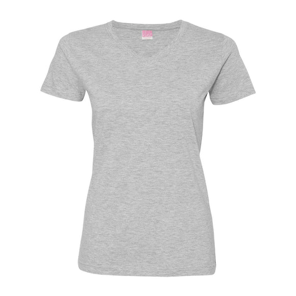 3507 LAT Women's Fine Jersey V-Neck Tee Heather