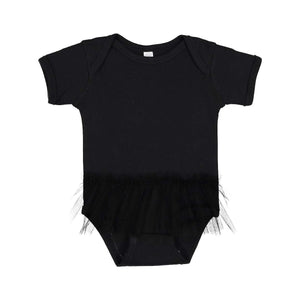 4422 Rabbit Skins Infant Tutu Baby Rib Bodysuit Black