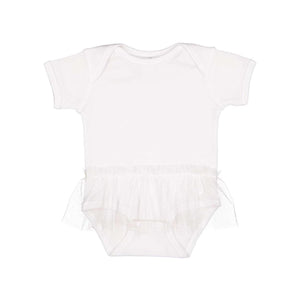 4422 Rabbit Skins Infant Tutu Baby Rib Bodysuit White