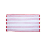 C3060S Carmel Towel Company Cabana Stripe Velour Beach Towel Red