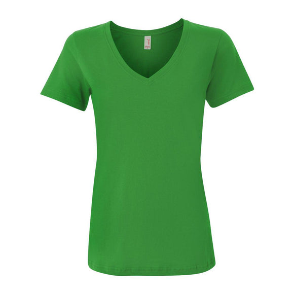 392 Anvil Women's Featherweight V-Neck T-Shirt Green Apple