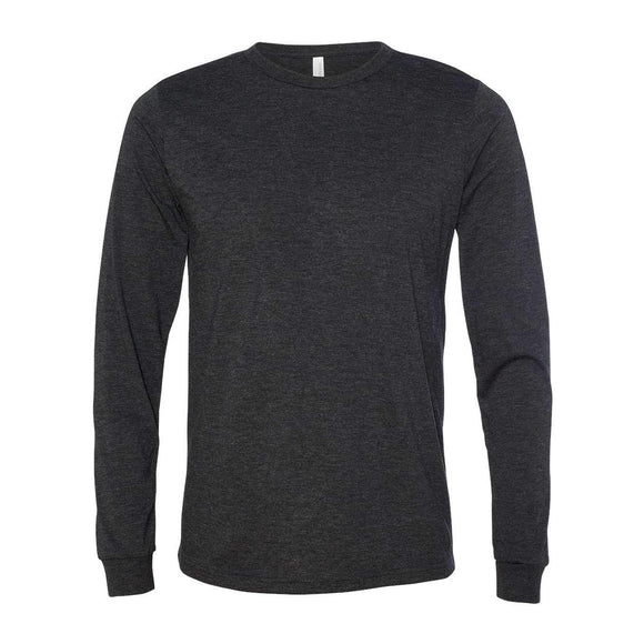 3513 BELLA + CANVAS Triblend Long Sleeve Tee Charcoal Black Triblend