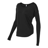 8852 BELLA + CANVAS Women’s Flowy 2x1 Ribbed Long Sleeve Tee Black