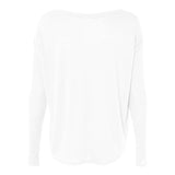 8852 BELLA + CANVAS Women’s Flowy 2x1 Ribbed Long Sleeve Tee White