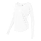 8852 BELLA + CANVAS Women’s Flowy 2x1 Ribbed Long Sleeve Tee White