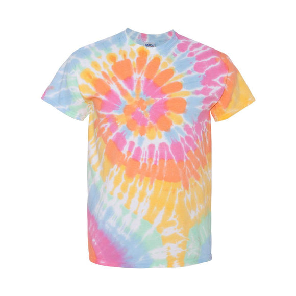 200MS Dyenomite Multi-Color Spiral Tie-Dyed T-Shirt Aerial Spiral