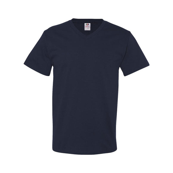 39VR Fruit of the Loom HD Cotton V-Neck T-Shirt J. Navy