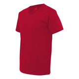 39VR Fruit of the Loom HD Cotton V-Neck T-Shirt True Red